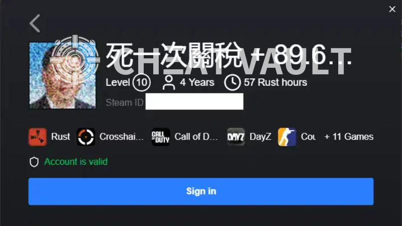 Buy steam accounts with NFA status for Rust, CS2, and Valorant on CheatVault
