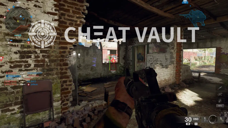 Red enemy ESP and blue ally ESP using COD MW3 cheats in gameplay