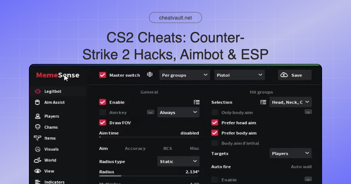 CS2 Cheats & Hacks: Aimbot, ESP, Wallhack | CheatVault