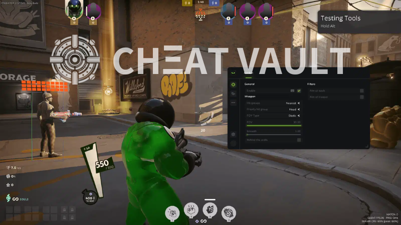 Deadlock hacks active in a team fight with radar overlay tracking all 12 players across lanes and jungle