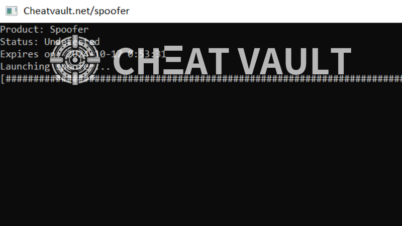 Initializing CheatVault hardware spoofer in terminal