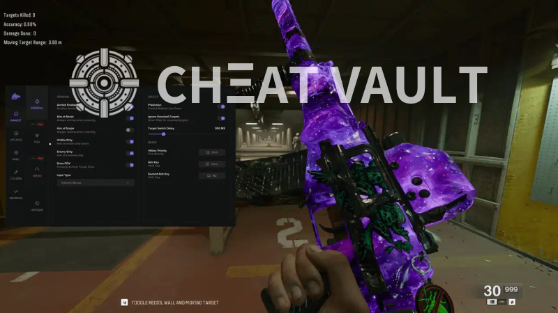 MW2 hacks cheat menu overlay during gameplay
