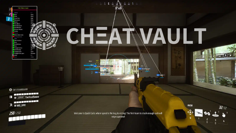 The Finals hacks gameplay with cheat menu active